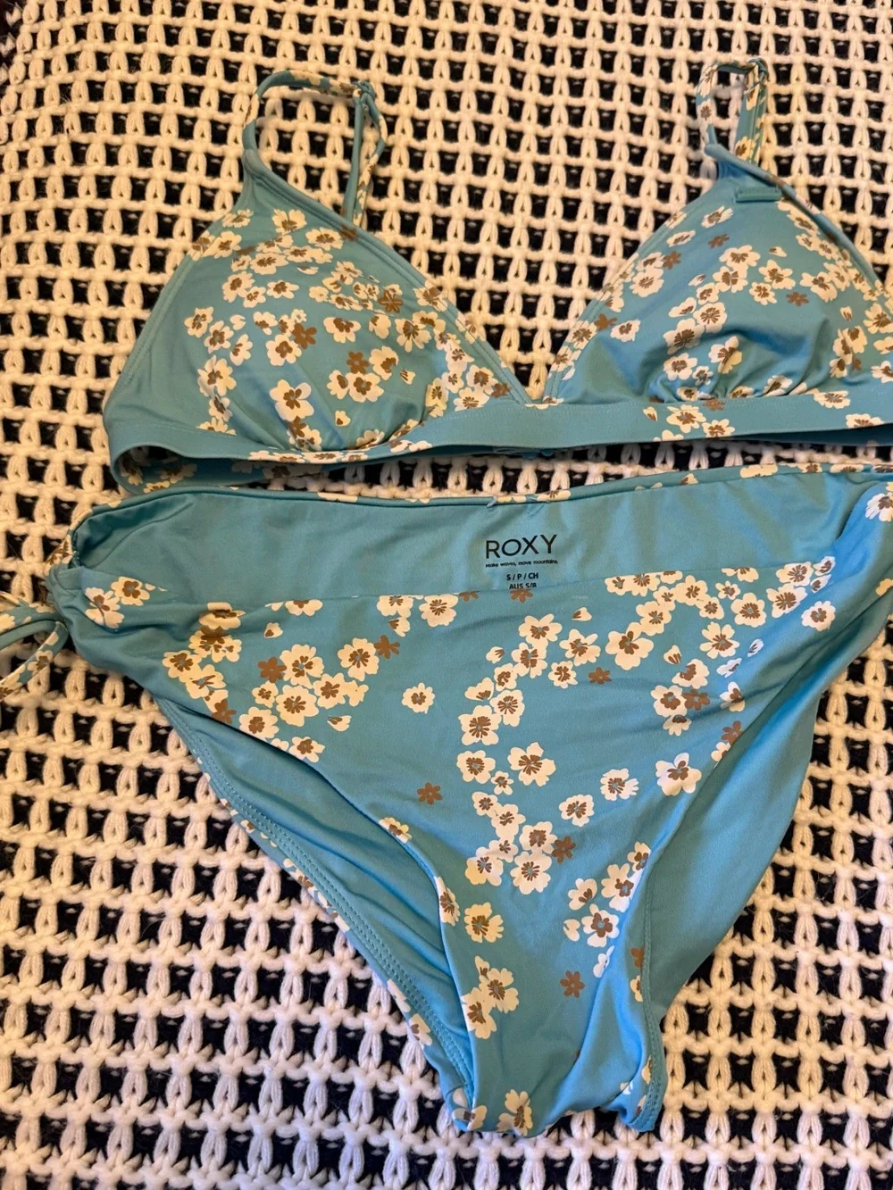 Roxy Maui Blue Margarita Floral Bikini Set
